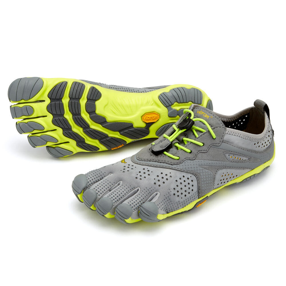 Vibram Fivefingers V-Run Bayan Koşu Ayakkabısı Gri/Sarı,QV7951386